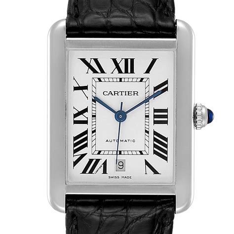 cartier stainless steel|cartier stainless steel tank watch.